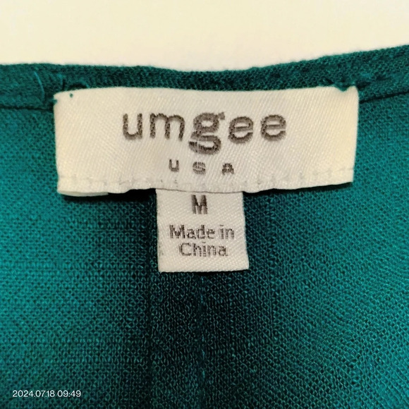 UMGEE SZ MEDIUM TEAL BOHO BEACH HIPPIE VIDE SHIFT DRESS - Picture 5 of 11